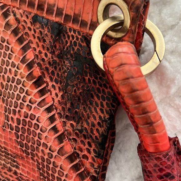 Jimmy Choo red/orange python bag - Picture 4 of 4